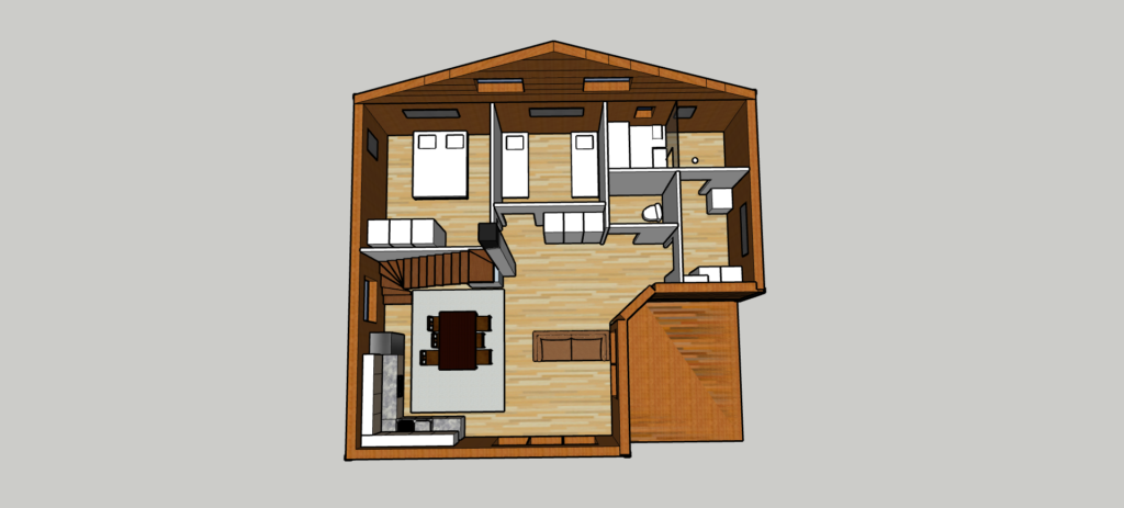 LockCornerin Keima huvila kuvattuna sisältä