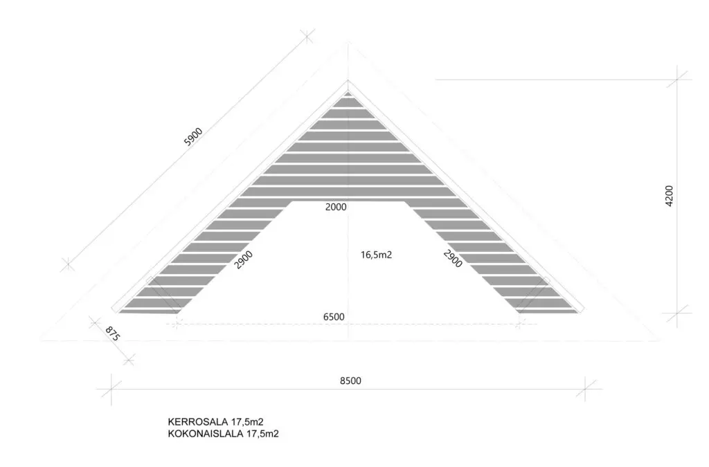 LockCornerin Loue-laavun piirustus.